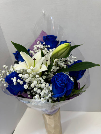 Bouquet of Blue Fresh Roses