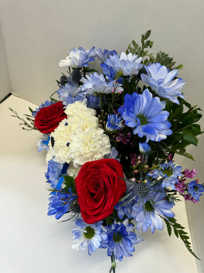 Memorial Flower Arrangement Dog