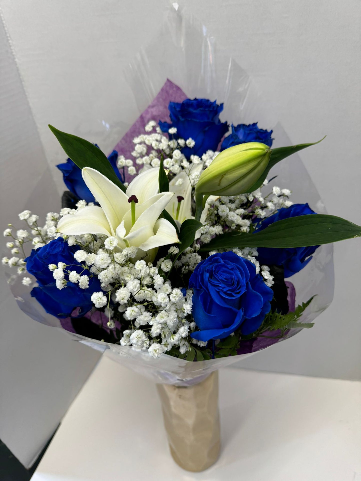 Bouquet of Blue Fresh Roses