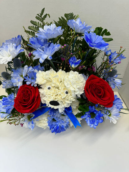 Memorial Flower Arrangement Dog