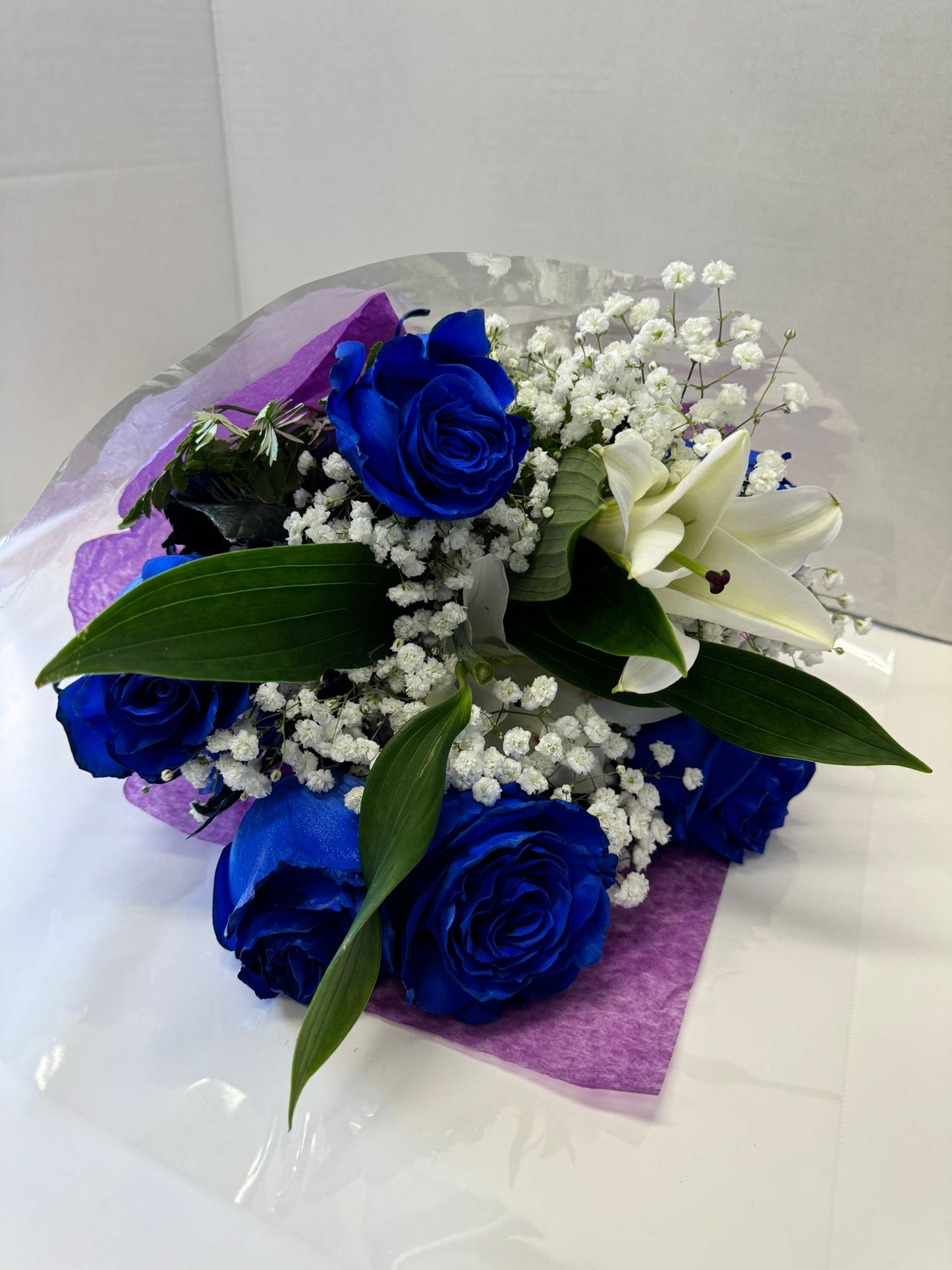 Bouquet of Blue Fresh Roses